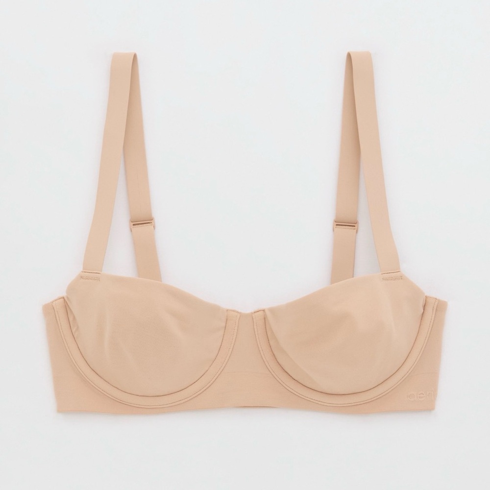 aerie Beige Balconette Underwire Bra smoothez seamless unlined bra